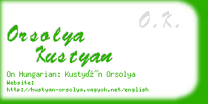 orsolya kustyan business card